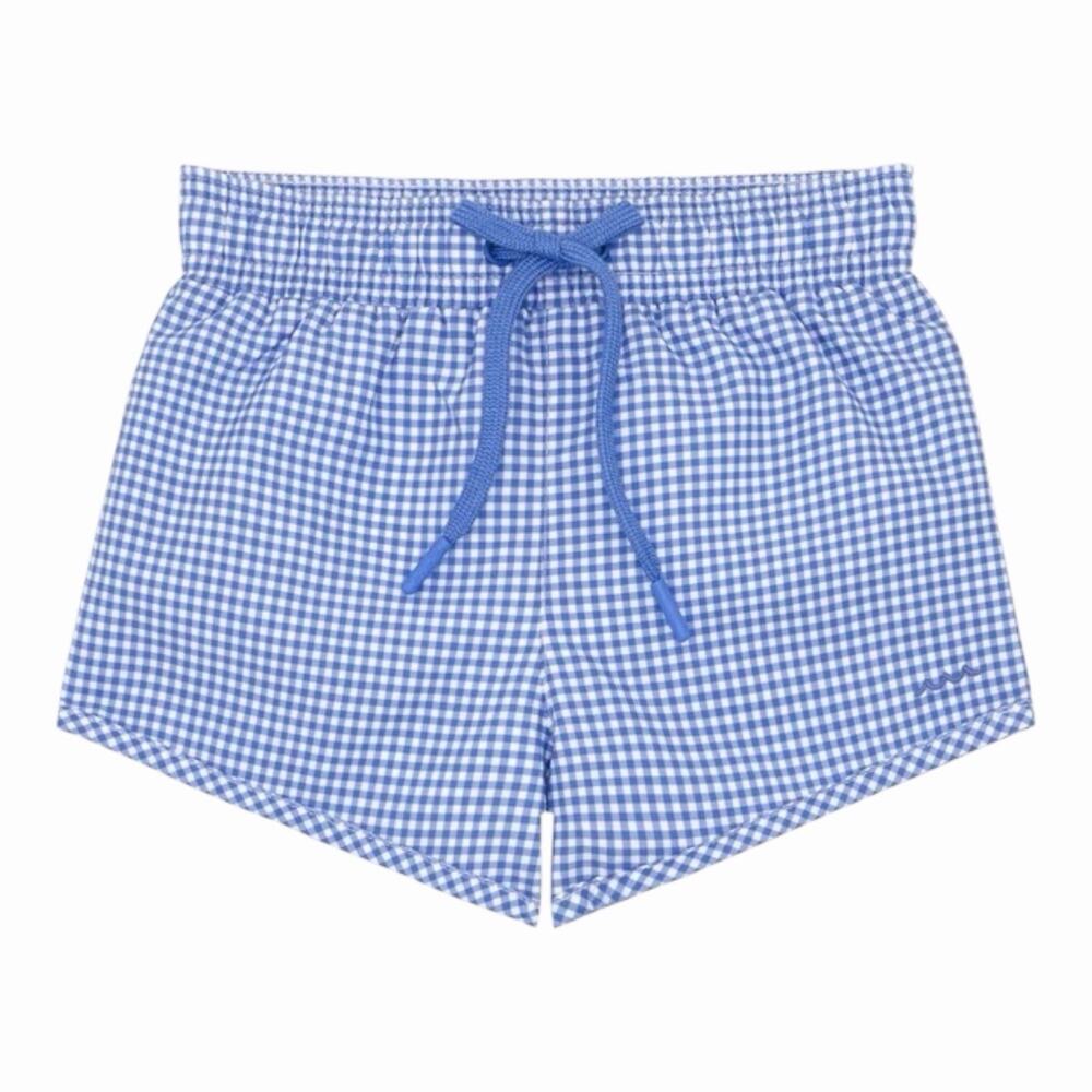 Minnow Boys Swim Sky Blue Gingham Boardie Size 7/8